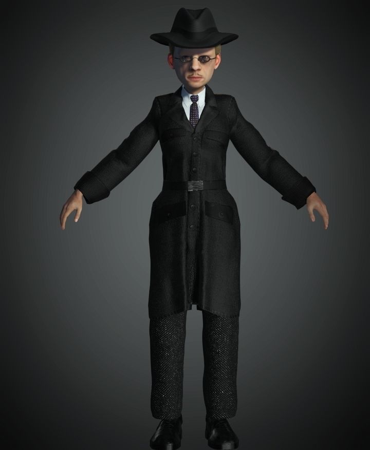 WWII Gestapo Agent 3D model_4