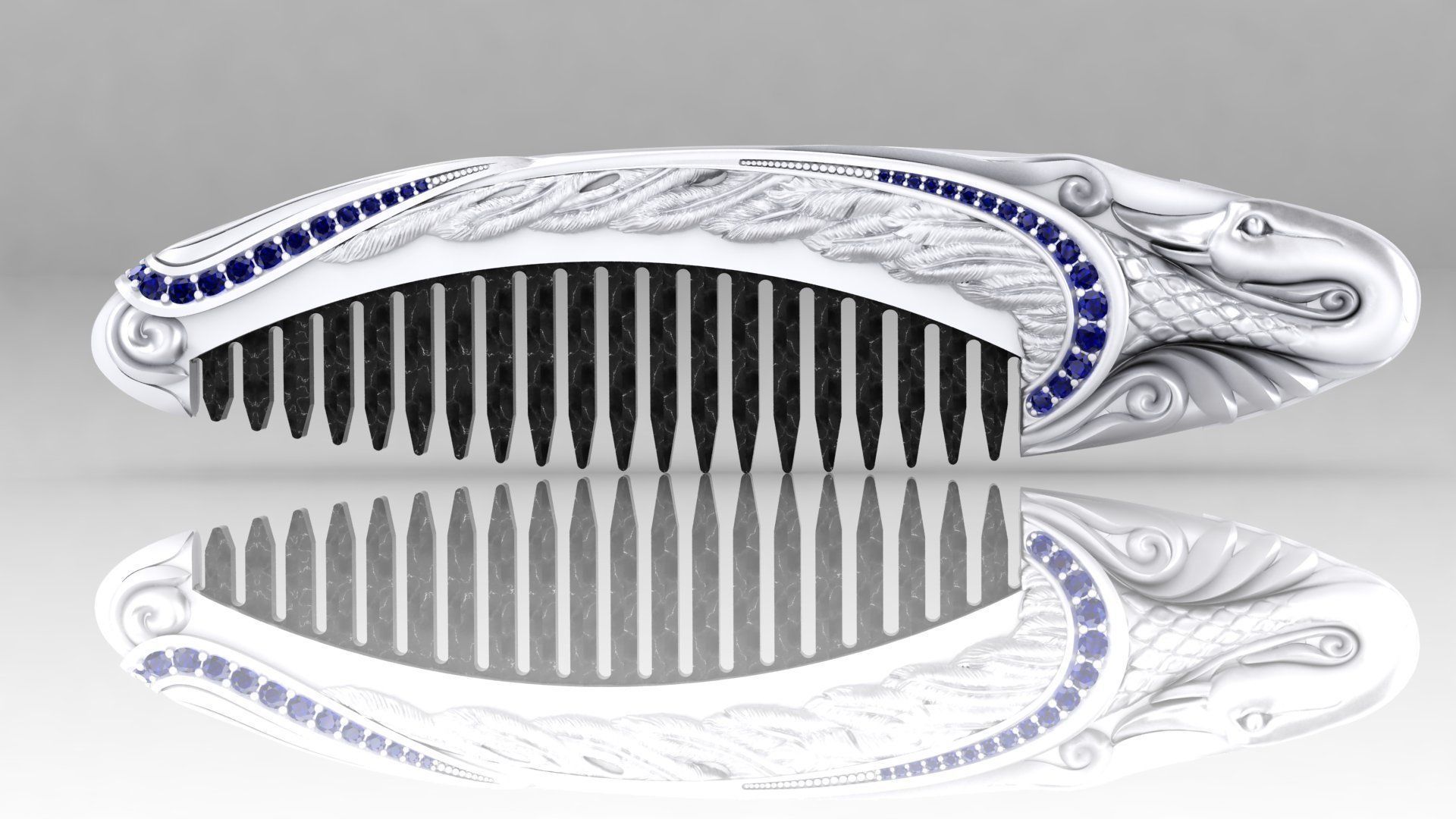 Exclusive Combs with a Swans 3D print model_2