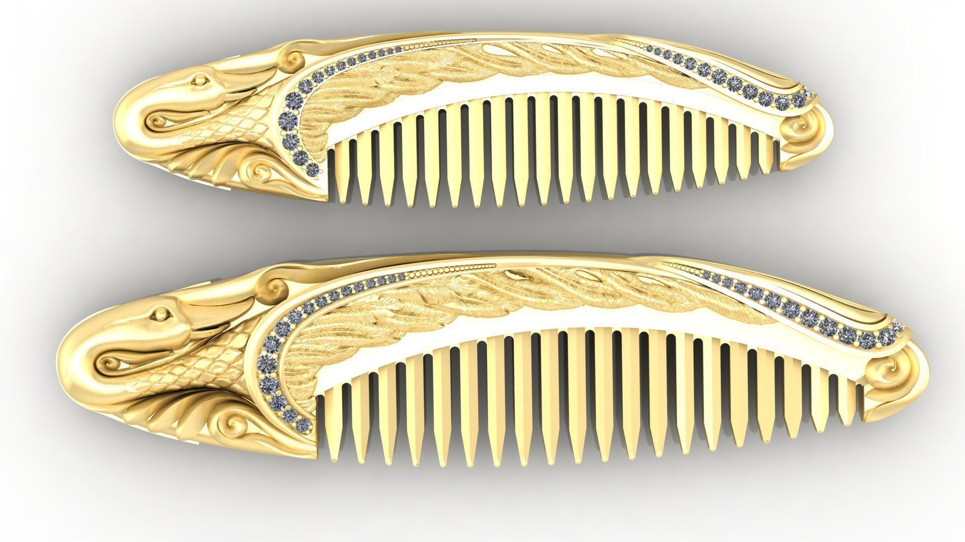 Exclusive Combs with a Swans 3D print model_3