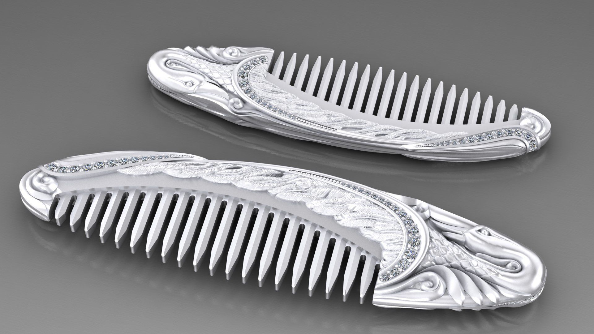 Exclusive Combs with a Swans 3D print model_4