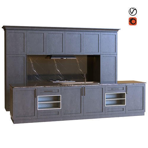 kitchen set 011 Low-poly 3D model