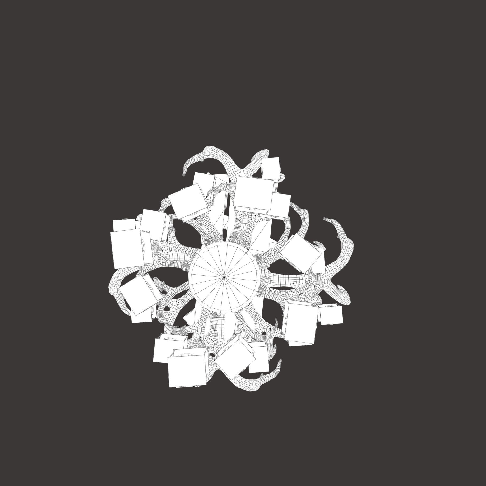 Large Antler Chandelier Free low-poly 3D model_35
