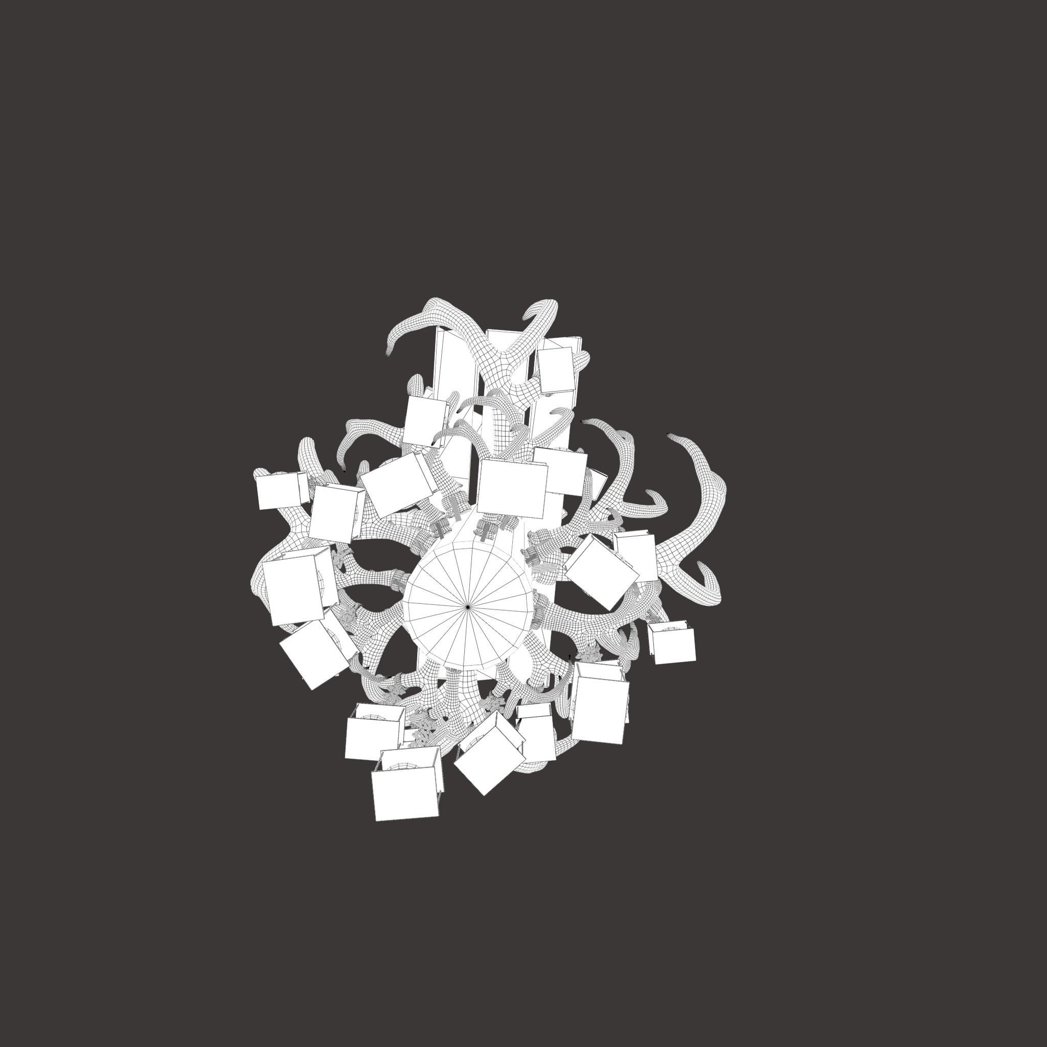 Large Antler Chandelier Free low-poly 3D model_36