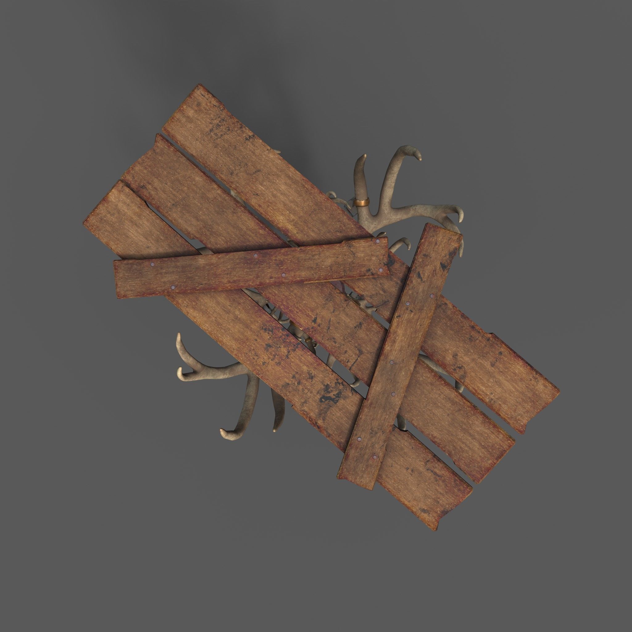Large Antler Chandelier Free low-poly 3D model_13