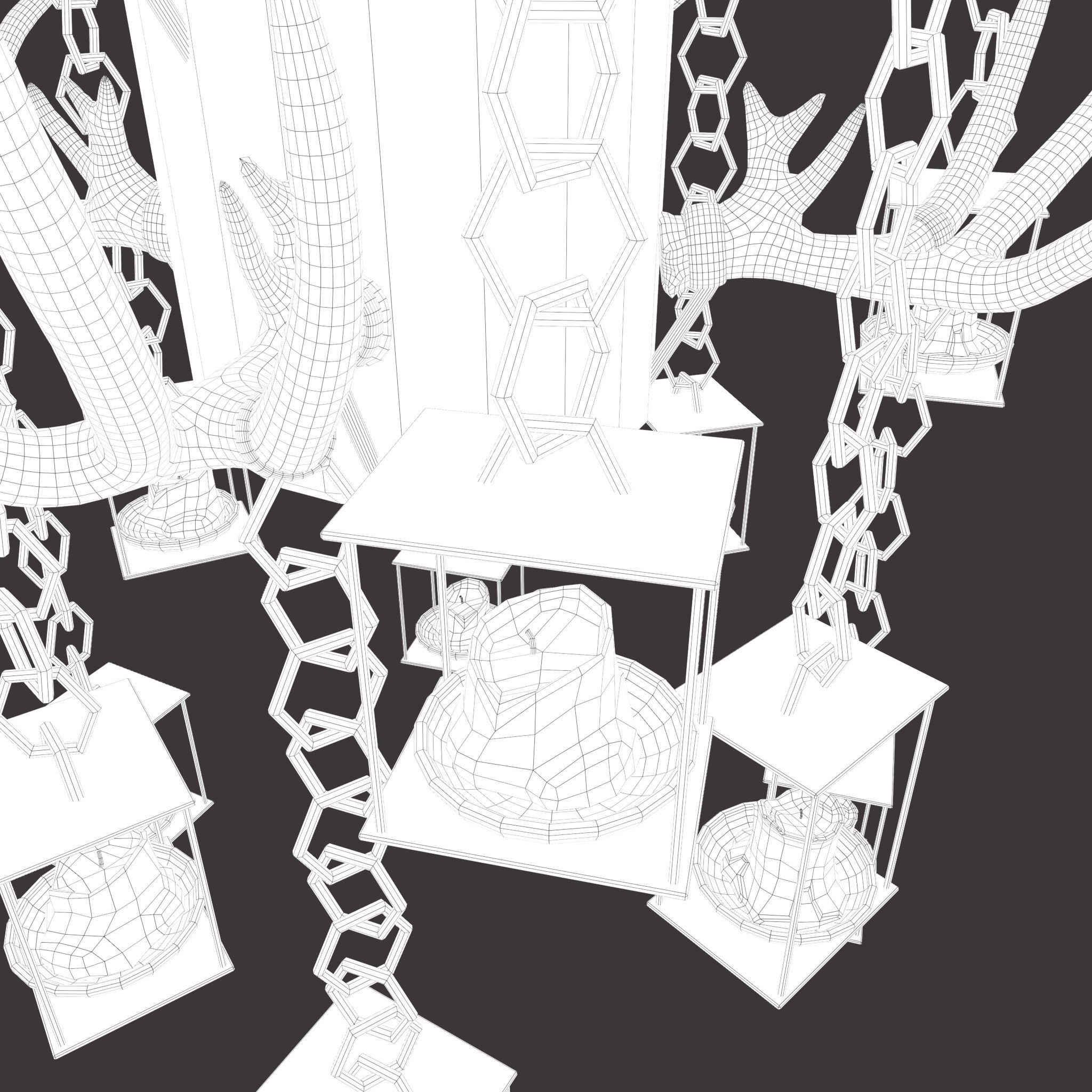 Large Antler Chandelier Free low-poly 3D model_41