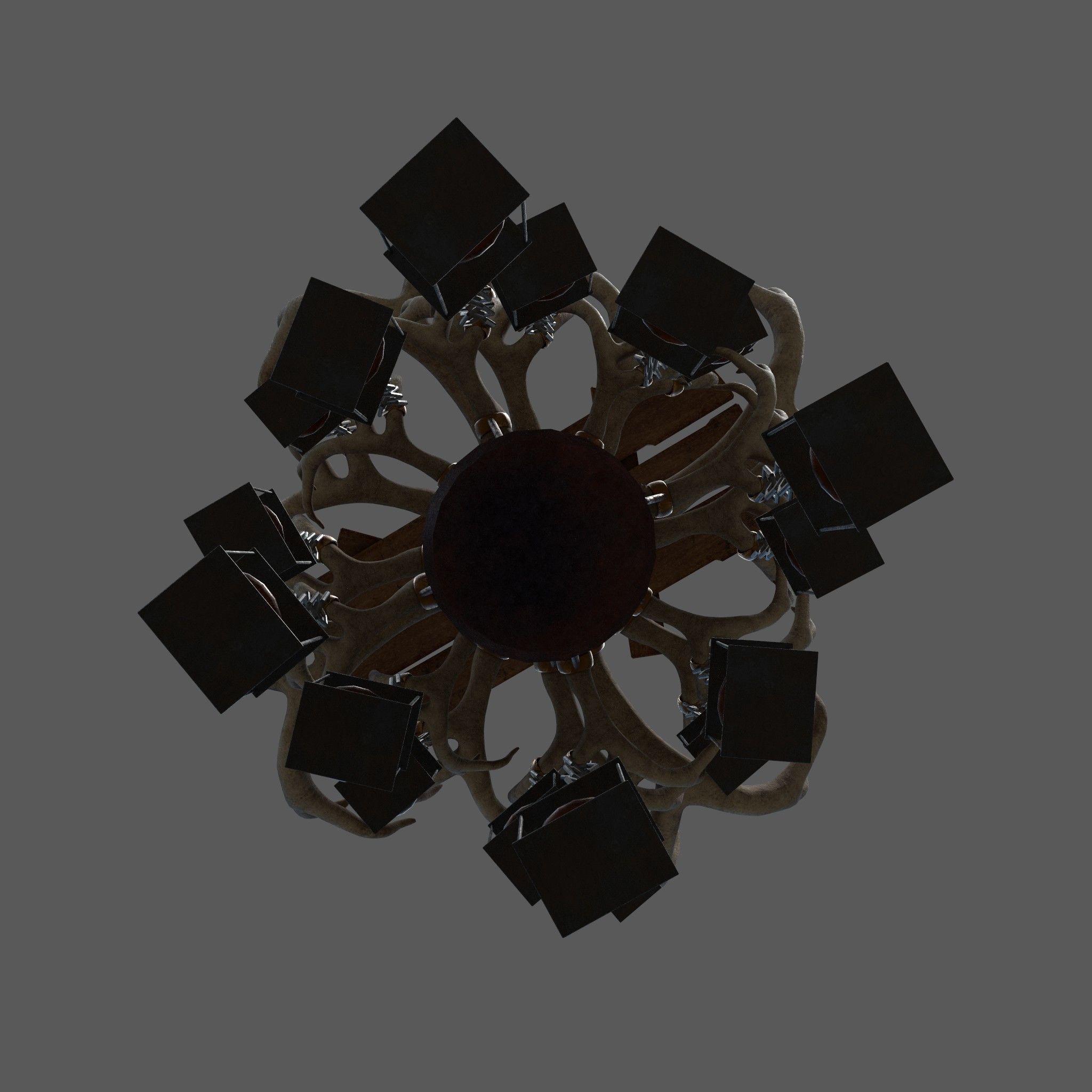 Large Antler Chandelier Free low-poly 3D model_11