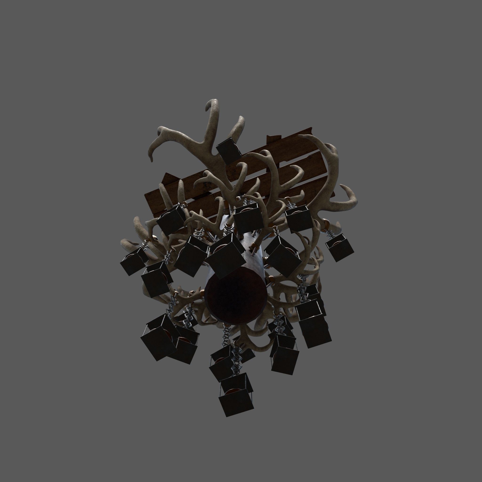 Large Antler Chandelier Free low-poly 3D model_10