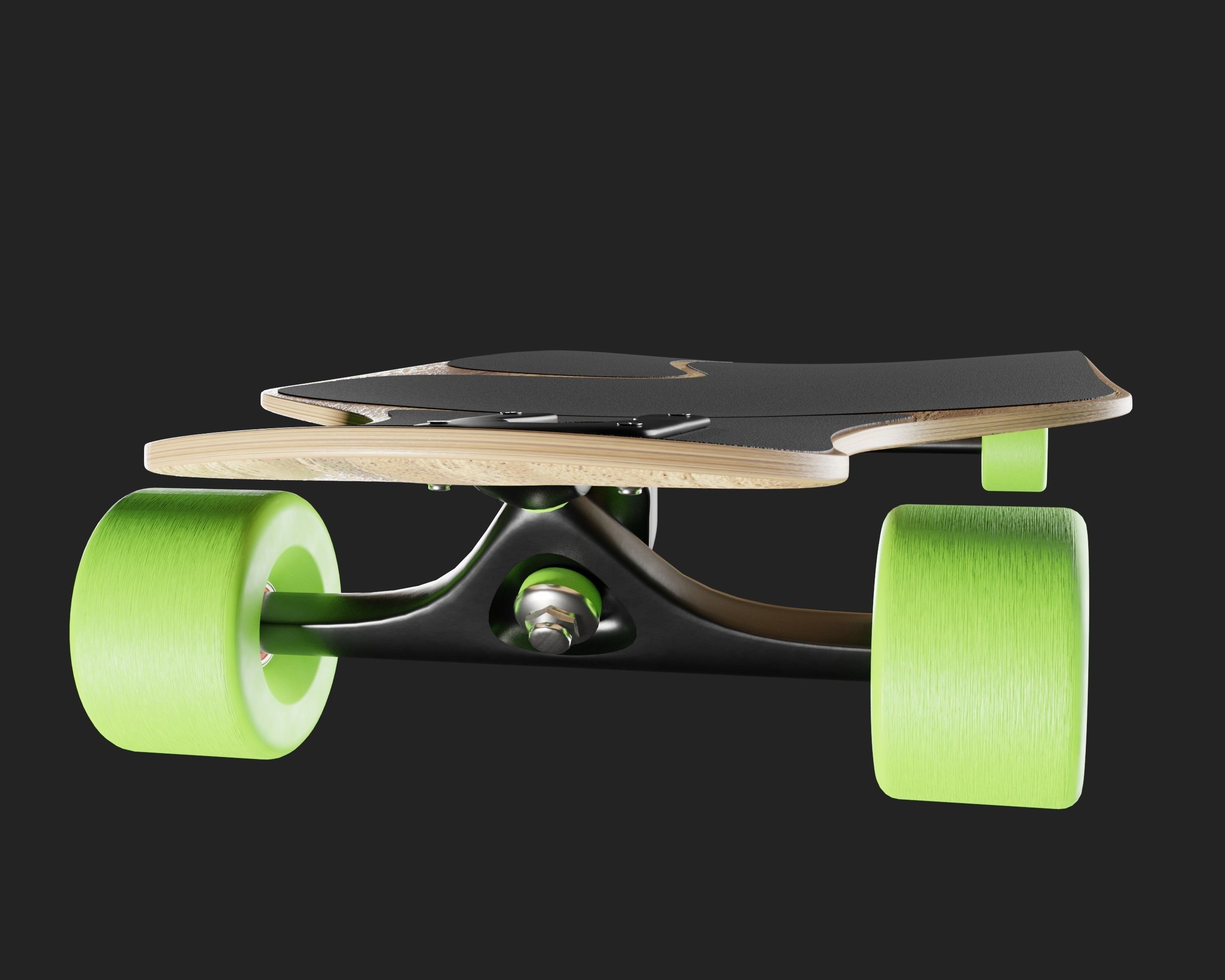 Longboard freeride 3D model_3