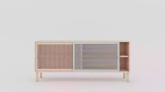 Sideboard wooden with slats