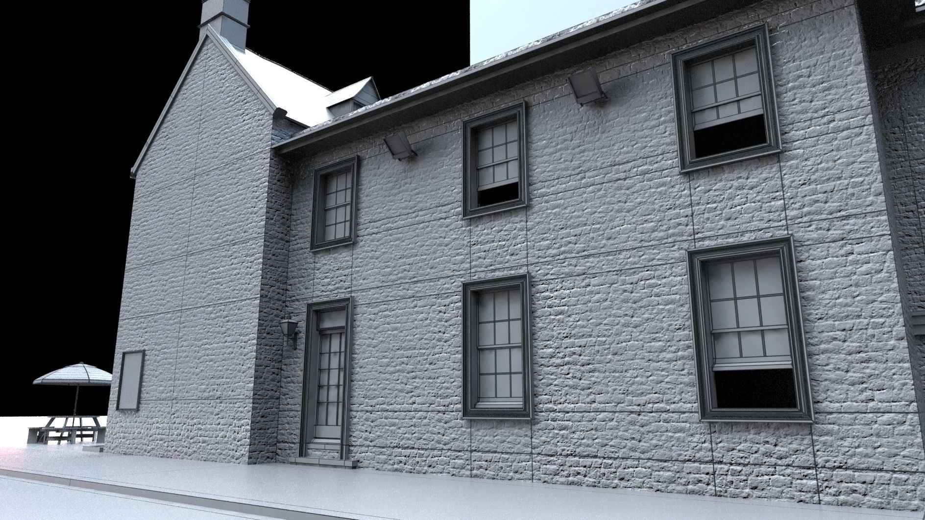 An English Country Pub Inn Hotel 3D model_13