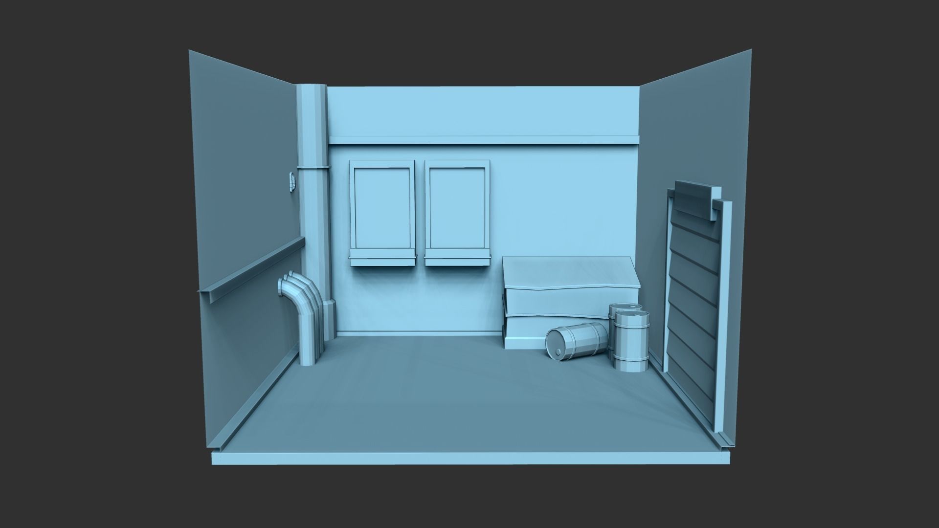 Back Alley Backdrop - Neon Cyberpunk Scenery - Full Perm Low-poly 3D model_5