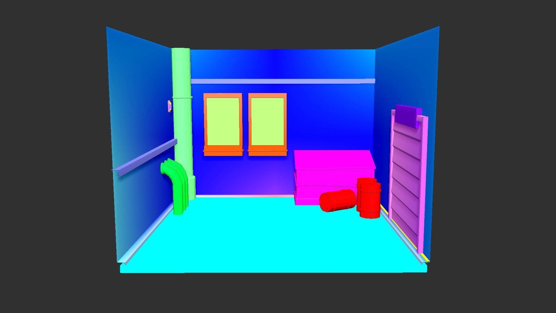 Back Alley Backdrop - Neon Cyberpunk Scenery - Full Perm Low-poly 3D model_6