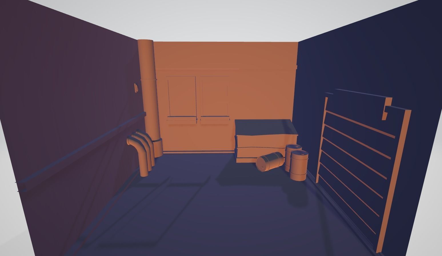 Back Alley Backdrop - Neon Cyberpunk Scenery - Full Perm Low-poly 3D model_15