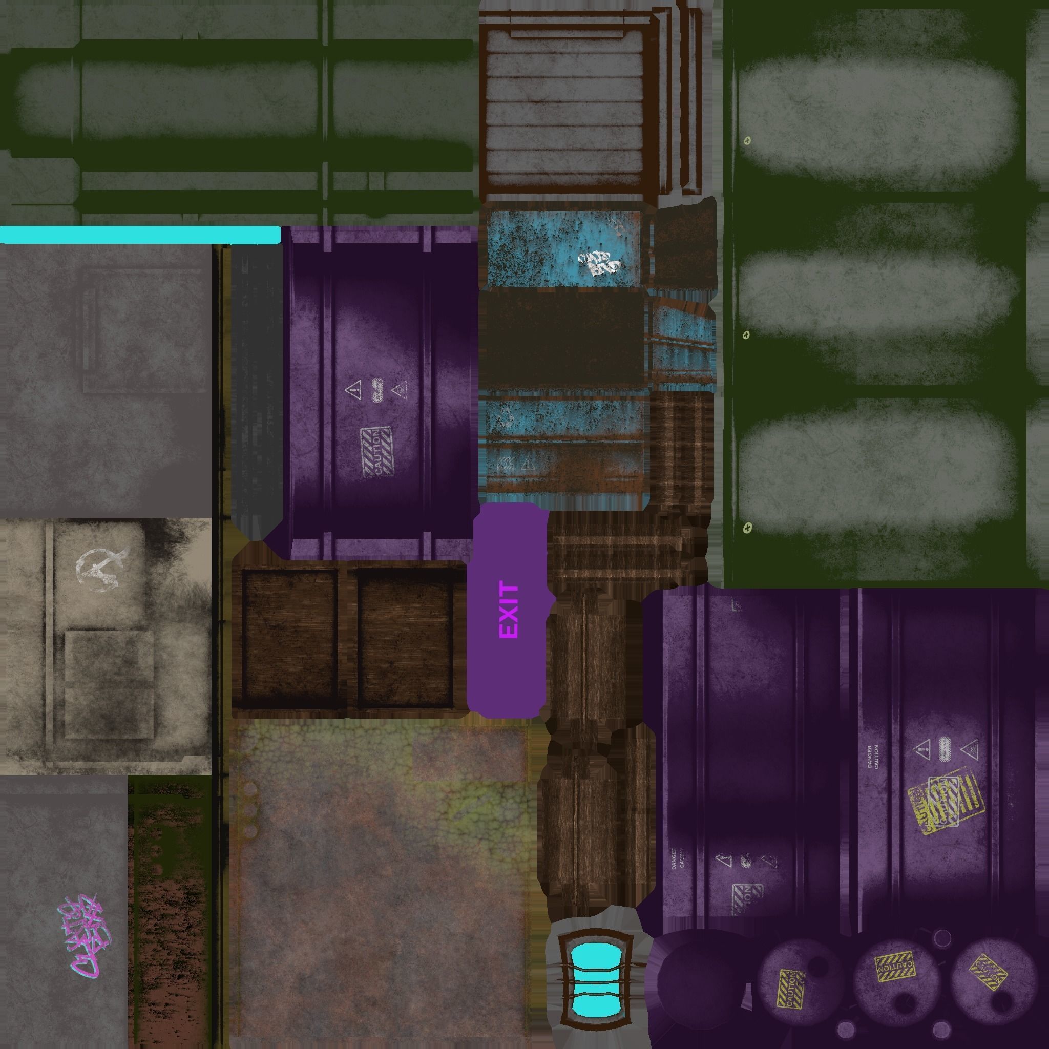 Back Alley Backdrop - Neon Cyberpunk Scenery - Full Perm Low-poly 3D model_19