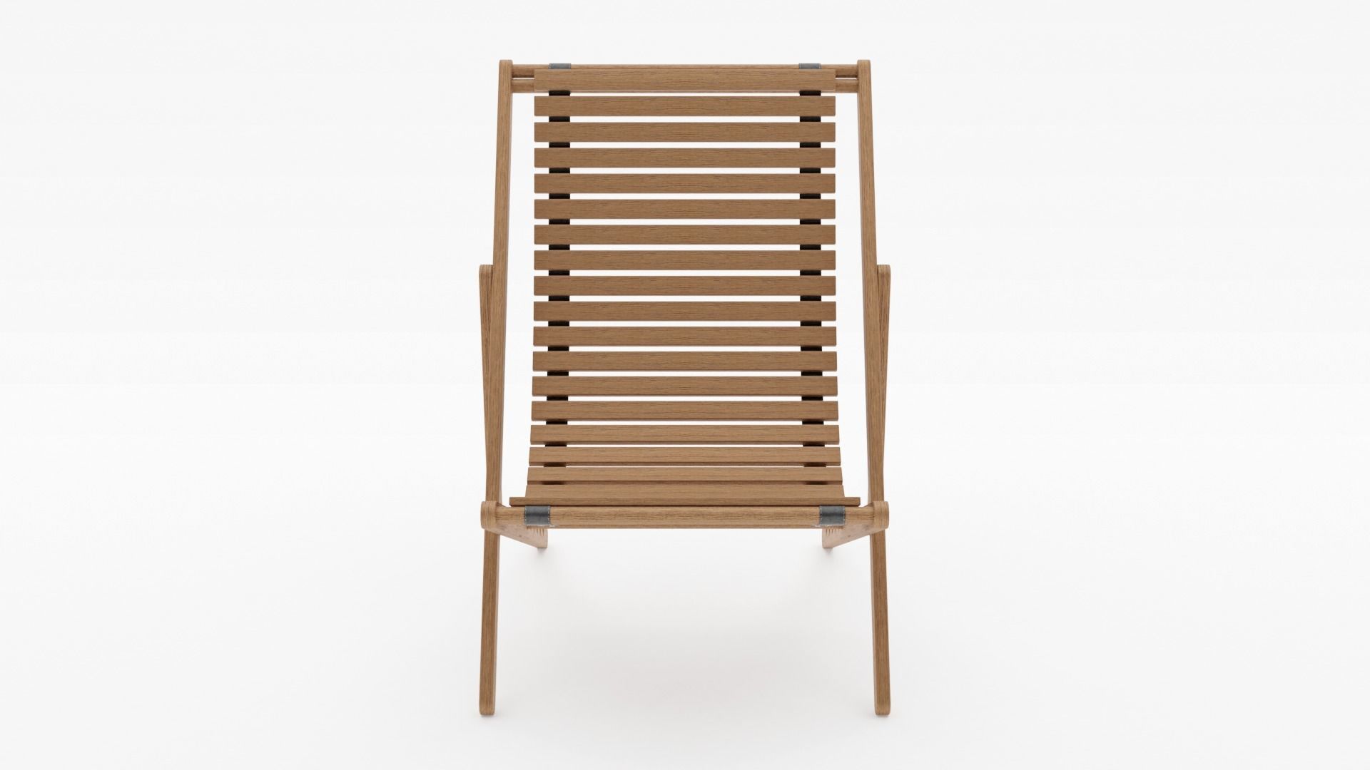 Wooden Beach Chair 3D model_2