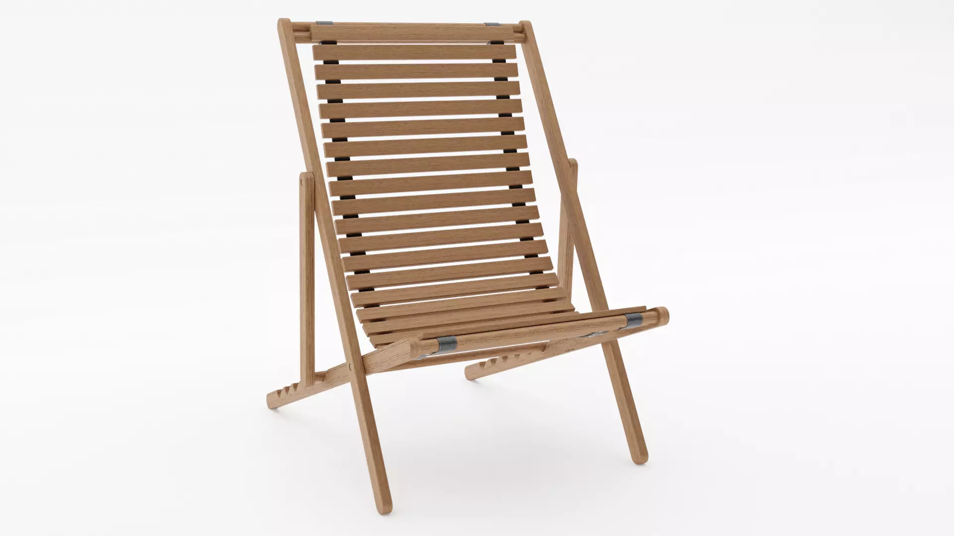 Wooden Beach Chair 3D model_0