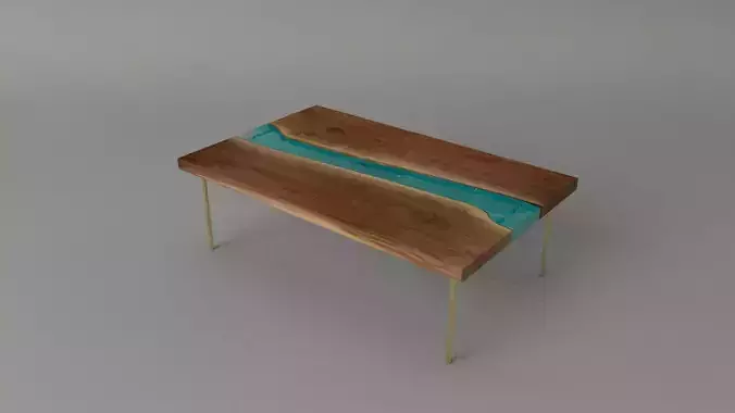 Live edge resin epoxy river table