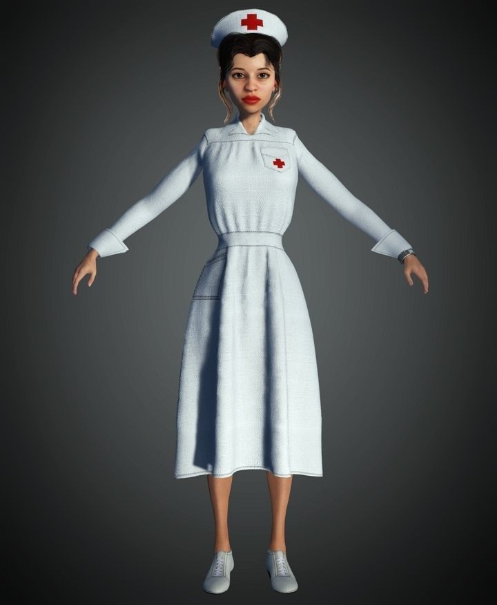 WWII Nurse 3D model_4