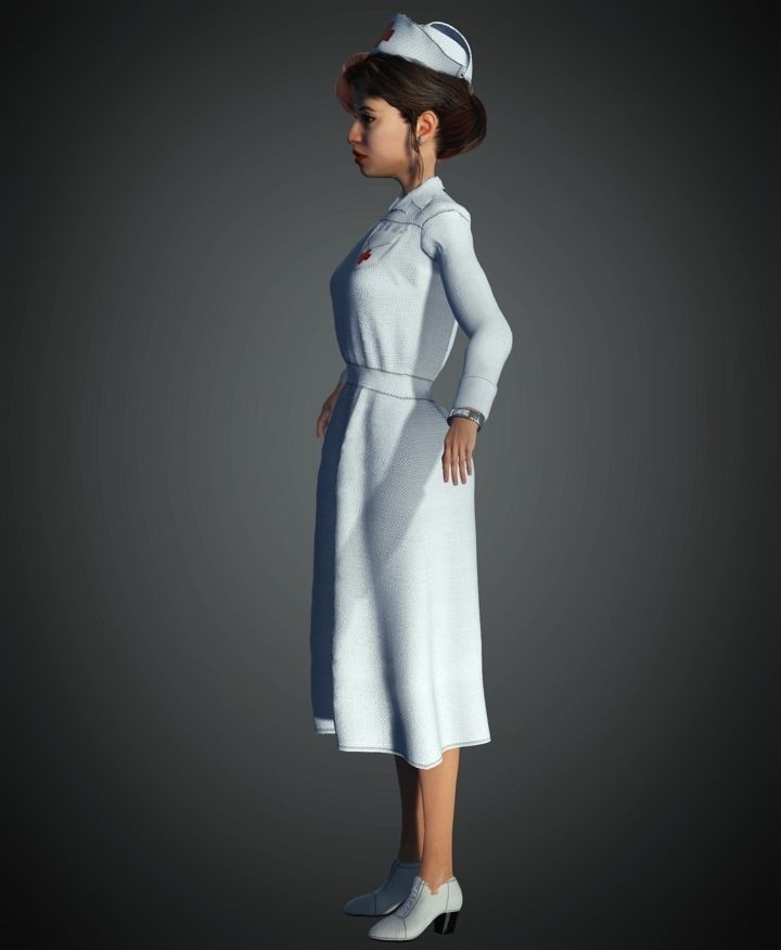WWII Nurse 3D model_5