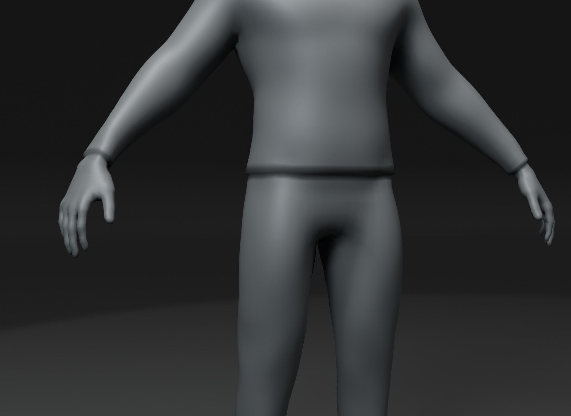 Clothed Male Body Base Mesh 3D Model 10k Polygons Low-poly 3D model_8