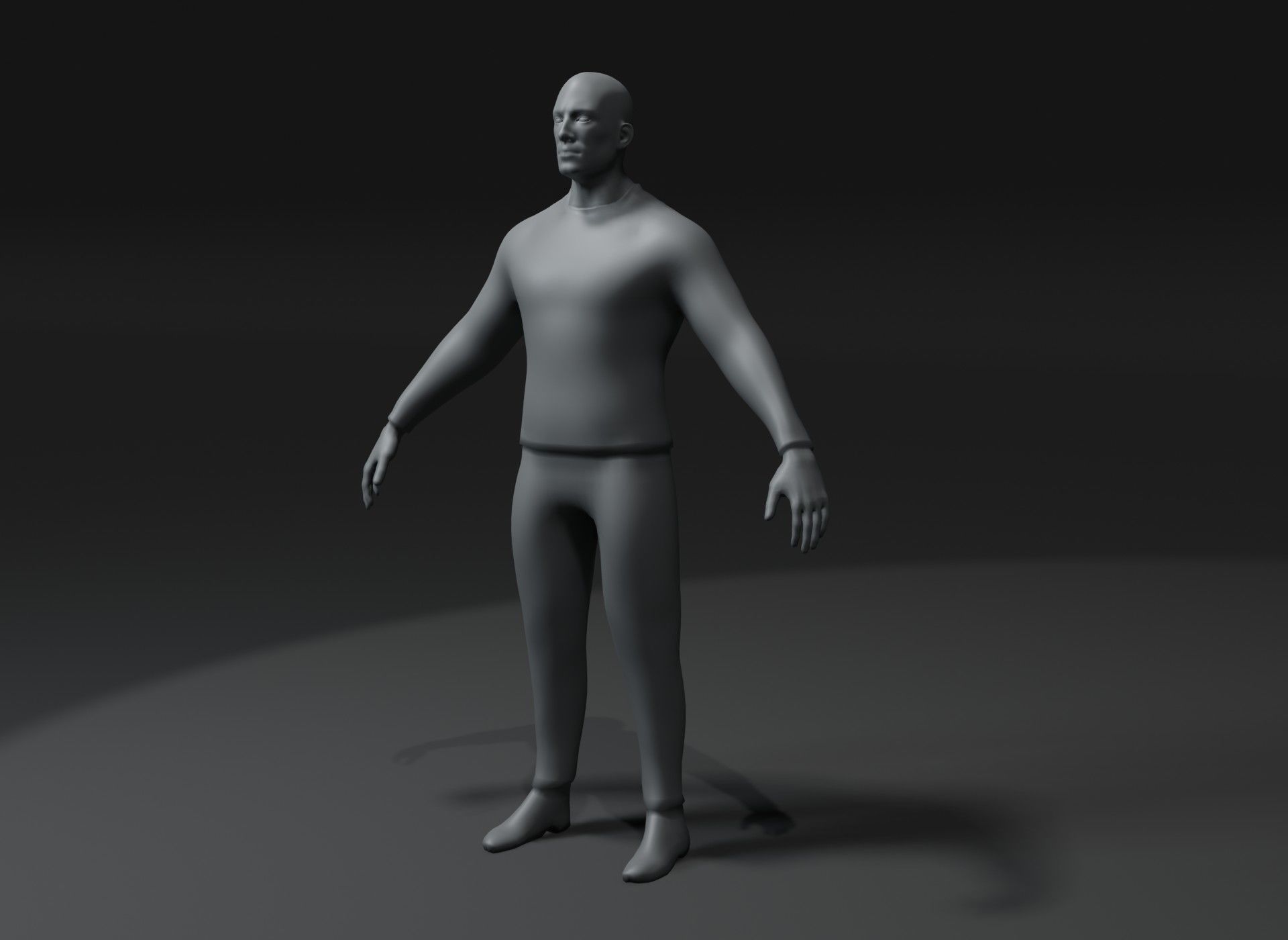 Clothed Male Body Base Mesh 3D Model 10k Polygons Low-poly 3D model_6