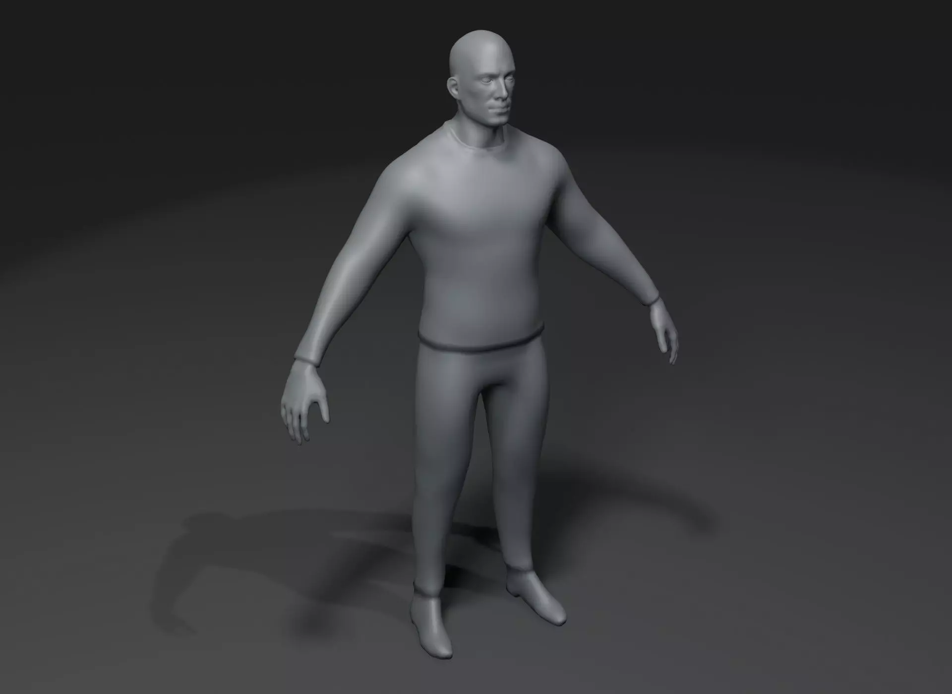 Clothed Male Body Base Mesh 3D Model 10k Polygons Low-poly 3D model_0