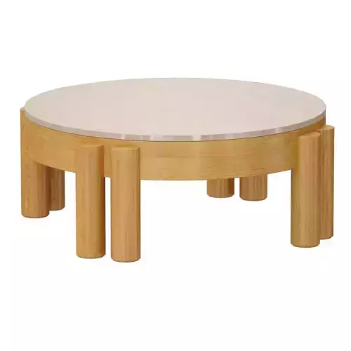 Oasis Round Wood Coffee Table Crate and Barrel 3D model