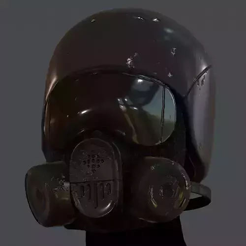 Gas mask helmet 3d model scifi Low-poly Low-poly 3D model