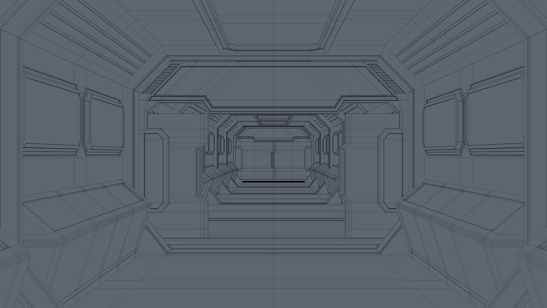 Sci Fi Corridor 3D model_15