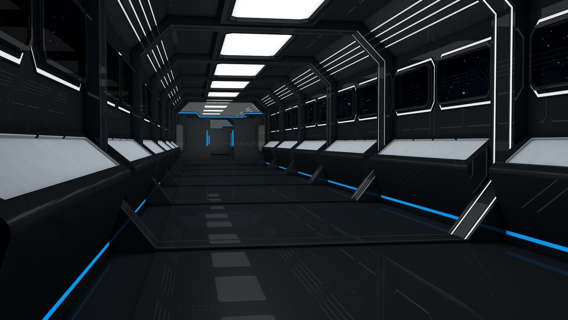 Sci Fi Corridor 3D model_9