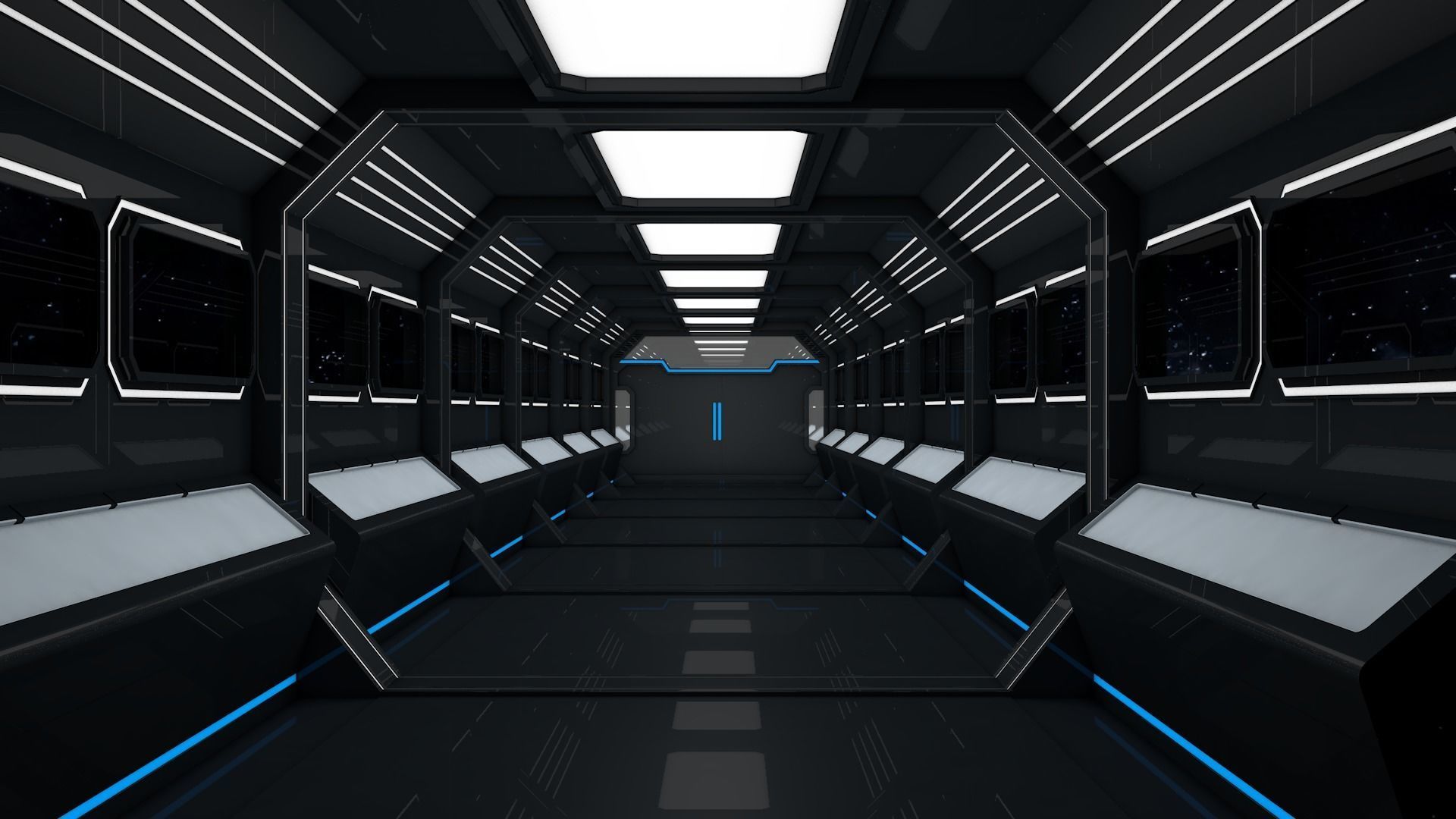 Sci Fi Corridor 3D model_1
