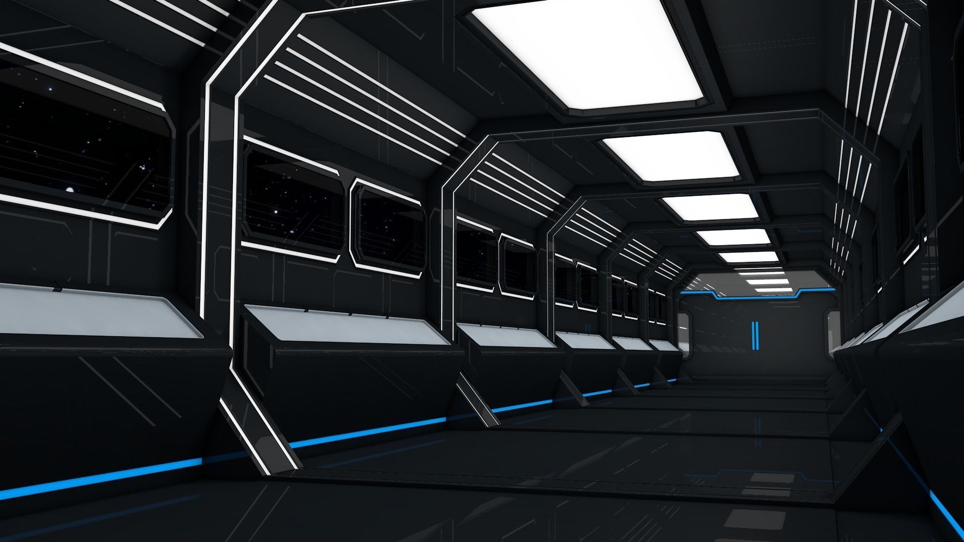 Sci Fi Corridor 3D model_2
