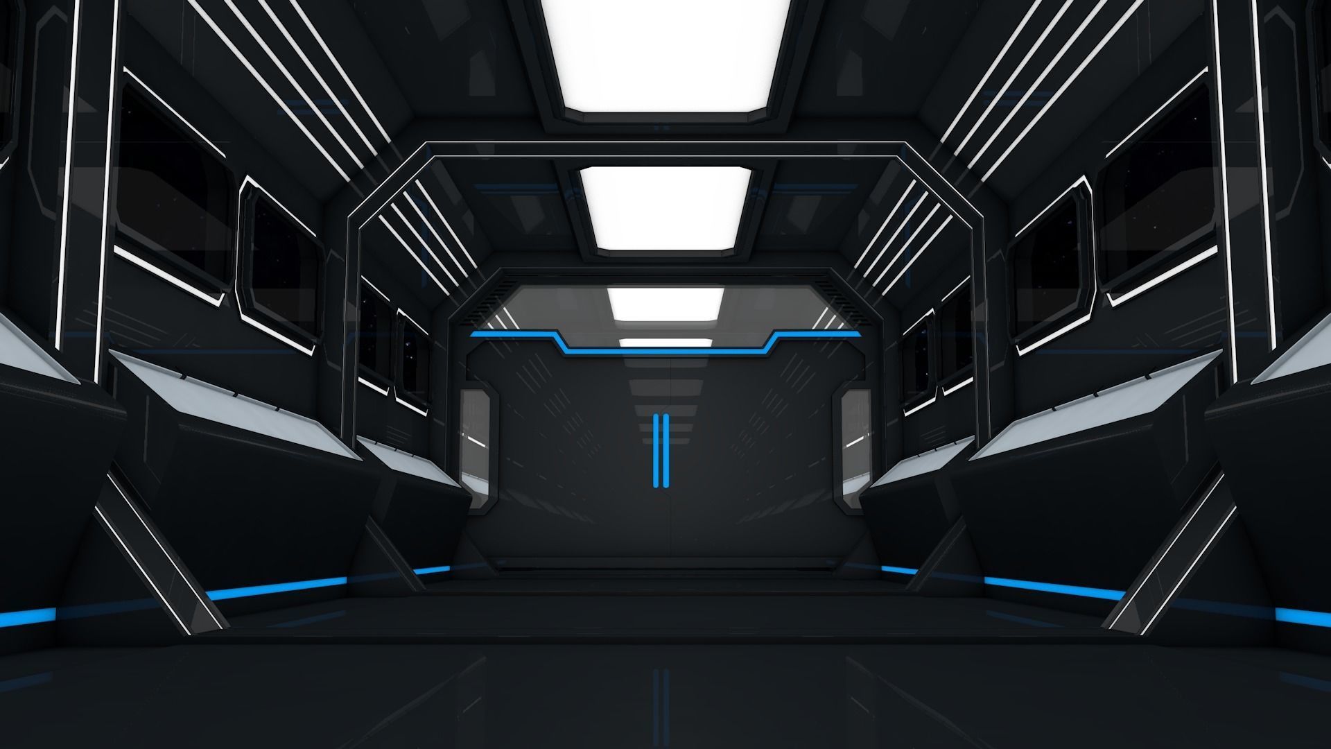 Sci Fi Corridor 3D model_4