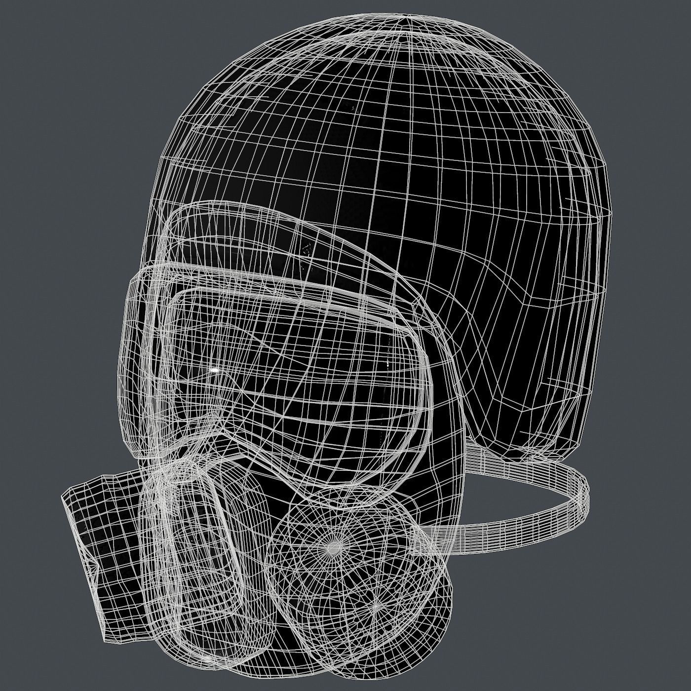 Gas mask helmet 3d model scifi Low-poly Low-poly 3D model Low-poly 3D model_6