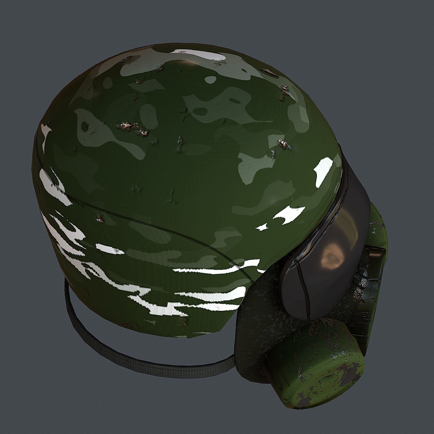Gas mask helmet 3d model scifi Low-poly Low-poly 3D model Low-poly 3D model_3