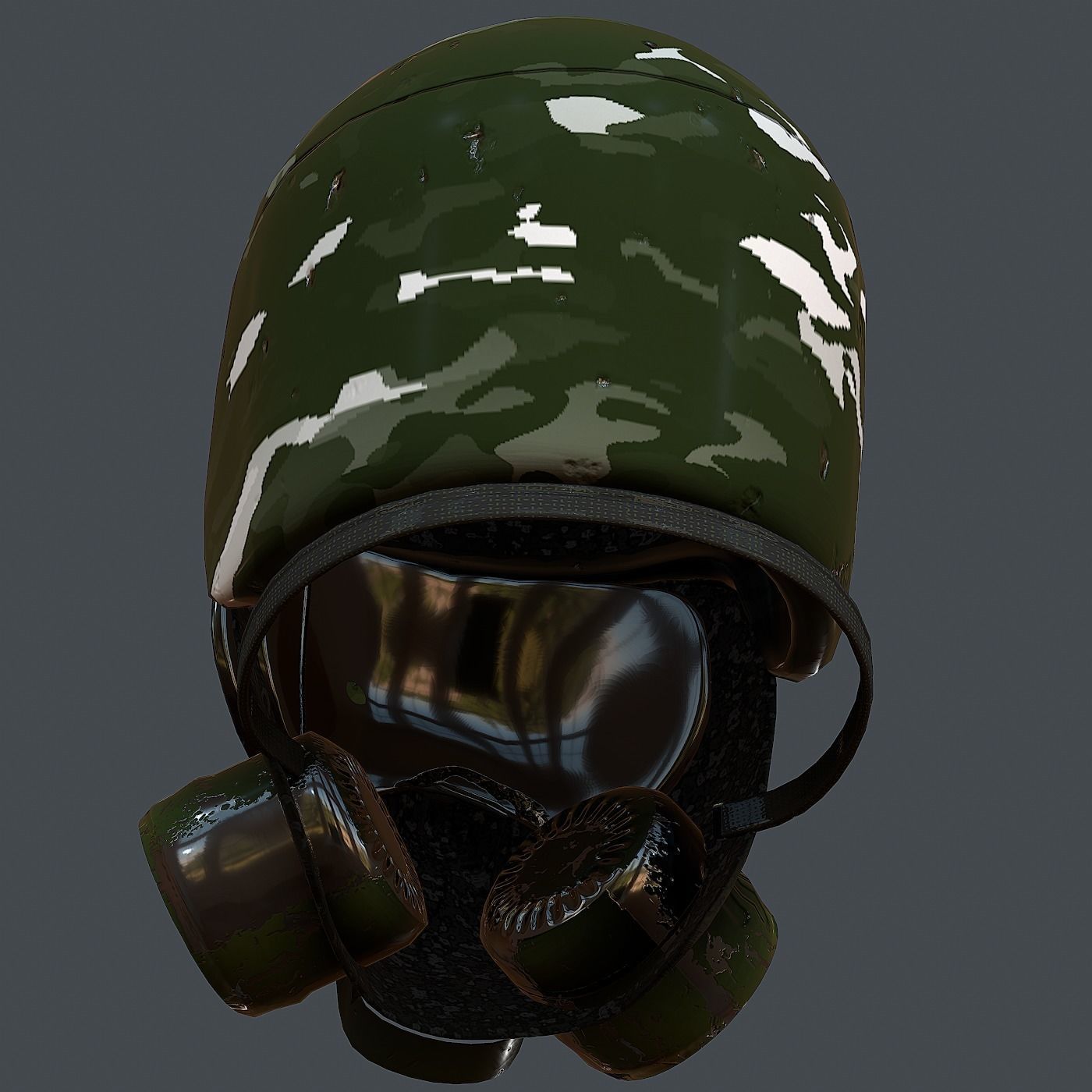 Gas mask helmet 3d model scifi Low-poly Low-poly 3D model Low-poly 3D model_5