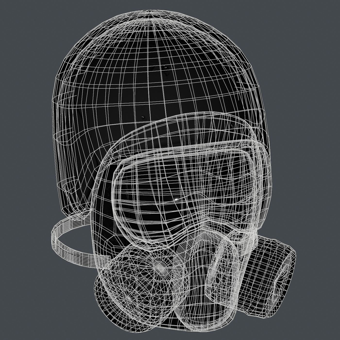 Gas mask helmet 3d model scifi Low-poly Low-poly 3D model Low-poly 3D model_7