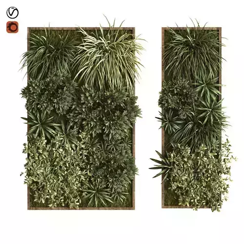 green wall vertical plant set 036