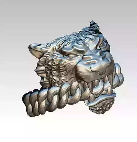 Chain Angry Fury Atack Warrior Cat Lion Tiger Chief Ring