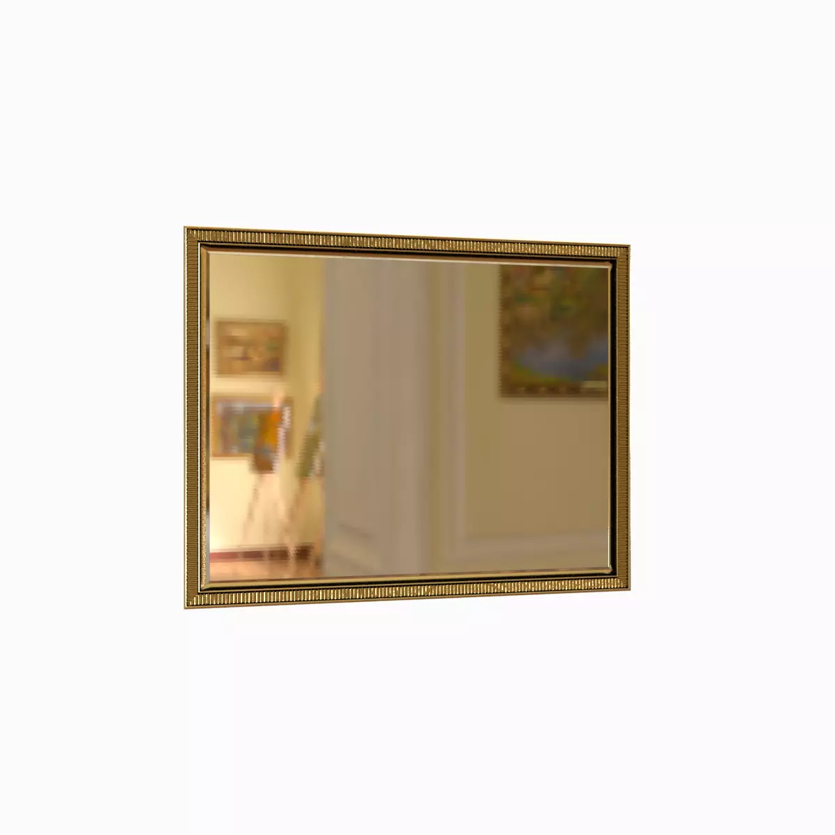 Mirror Decorated Frame Low-poly 3D model_0