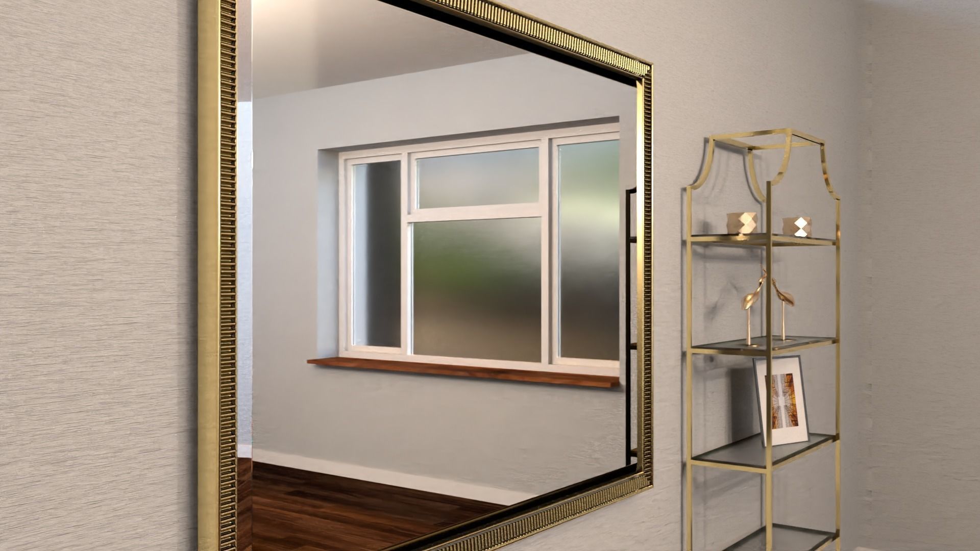 Mirror Decorated Frame Low-poly 3D model_1