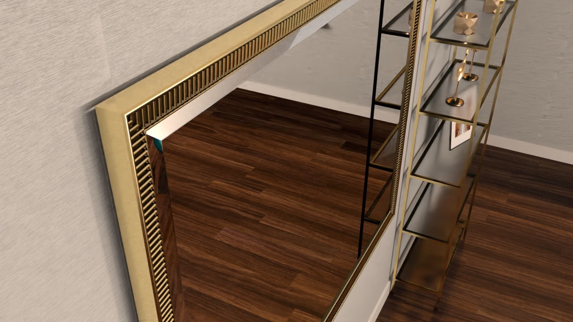 Mirror Decorated Frame Low-poly 3D model_2