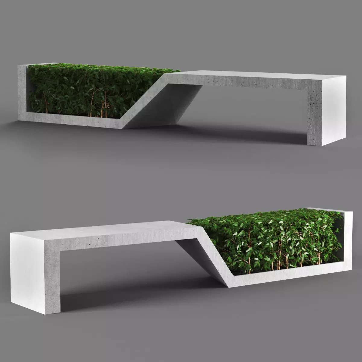 bench135 bench made of plants 3D model_0