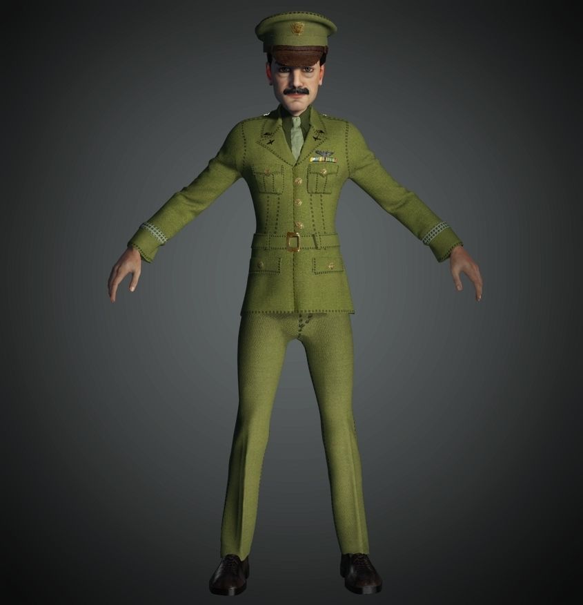 WWII The US General 3D model_4