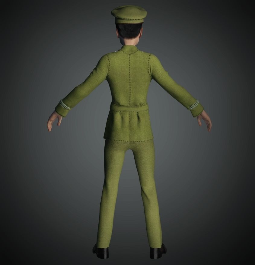 WWII The US General 3D model_6