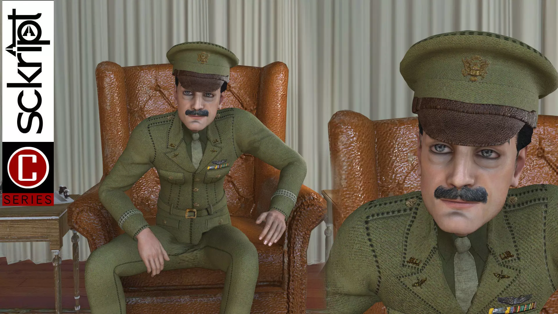 WWII The US General 3D model_0