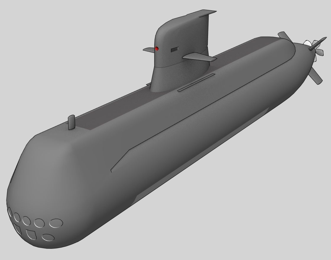 SSK Vastergotland A17 class Low-poly 3D model_1
