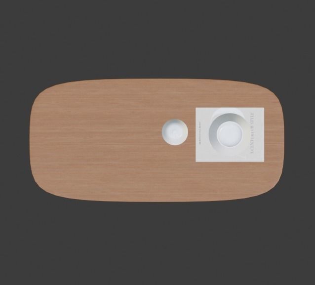 Mid-Century Modern Credenza Table Paneled 3D model_5