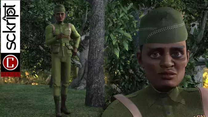 WWII US Soldier 3D model