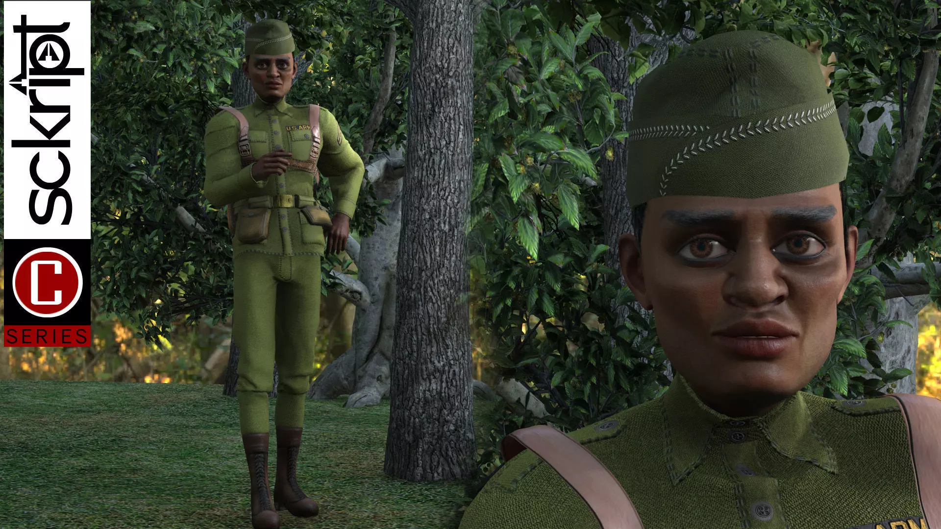 WWII US Soldier 3D model_0